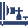 Blue lathe machine graphic